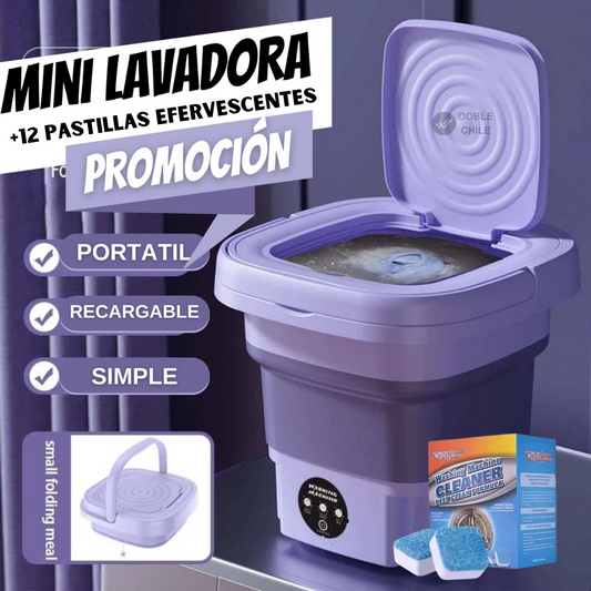 LAVADORA PRO ®️|Pack Mini Lavadora y Secadora + 12 Pastillas Limpiadoras 8L