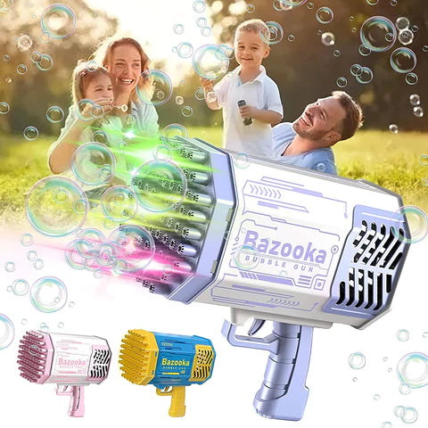 BURBUJAS BAZOOKA PRO®️|Pistola de Burbujas Gatling Bazooka Led